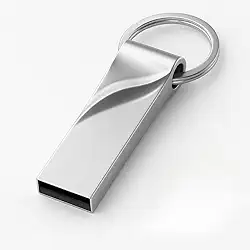 Pendrive 16GB 32GB – Unidade Flash Drive Metálica para PC, Notebook e Smart TV, Prateado Chaveiro Sem Tampa(Cromado,16gb)