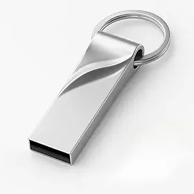 Pendrive 16GB 32GB – Unidade Flash Drive Metálica para PC, Notebook e Smart TV, Prateado Chaveiro Sem Tampa(Cromado,16gb)