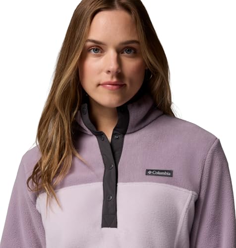 Image of Columbia Womens Benton Springs Half Snap II Pull Over Fleece Jacket, Dark Stone /Canoe /Vintage Blue, 3X