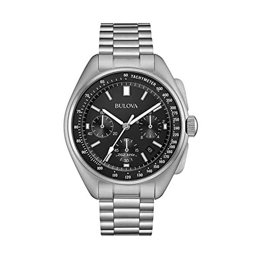 Bulova Archive Series Men's Watch, Stainless Steel Lunar Pilot Chronograph, Silver-Tone (Model: 96B258)