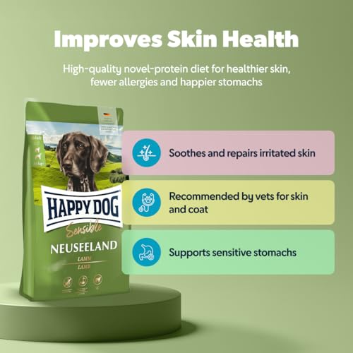 Happy Dog 03531 - Sensible Neuseeland Lamm - Hunde-Trockenfutter für ausgewachsene Hunde - 1 kg Inhalt