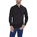 Ely Cattleman Men's Long Sleeve Solid Western Shirt, Black, Small