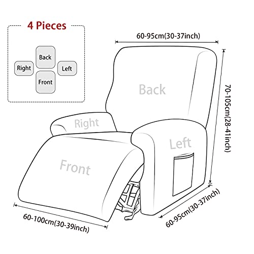 Funda de sillón de terciopelo elástica de 4 piezas para renovar mueble 8