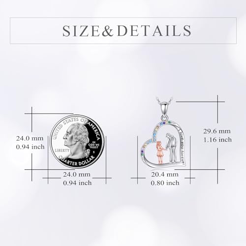 YFN Daughter Gifts from Dad 925 Sterling Silver Daughters Heart Necklace Birthday Christmas4