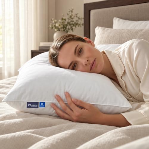 Lincove Cloud Natural Canadian Down Pillow, White Luxury Sleeping Pillow - 625 Fill Power, 500 Thread Count Cotton Shell, Made in Canada, King - Firm, 2 Pack - image 3