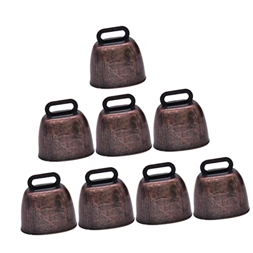 Levemolo 8pcs Mini Cow Bells for Sporting Events Loud Metal Cattle Bells Bright Sound Practical for Farm Pet Sheep Horse DIY Jewelry Accessories