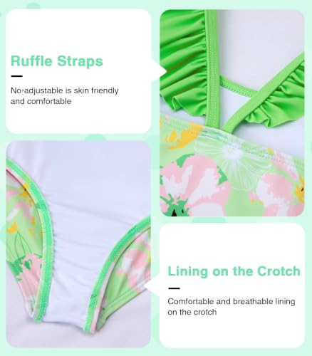 Image of DAXIANG Girls Ruffles One Piece Swimsuits Quick Dry Beach Sport Swimwear Toddler Kids Mermaid Unicorn Bathing Suit 4-10 Years