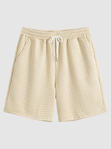 Image of Men's Casual Dual Pockets Design Camp Collar Short Sleeves Shirt Or Drawstring Shorts -Co-ord Available(Shorts Light Coffee /XXL)