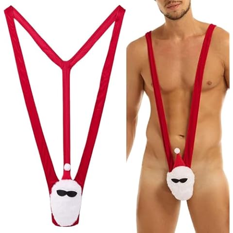 Men's Red Santa Claus Thong Costume Cover