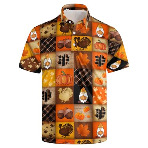 Chemises polo de golf amusantes pour hommes, manches courtes, hawaïennes, taille M