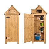 Fir Wood Arrow Shed with Single Door Wooden Garden Shed Wooden Lockers Wood Color