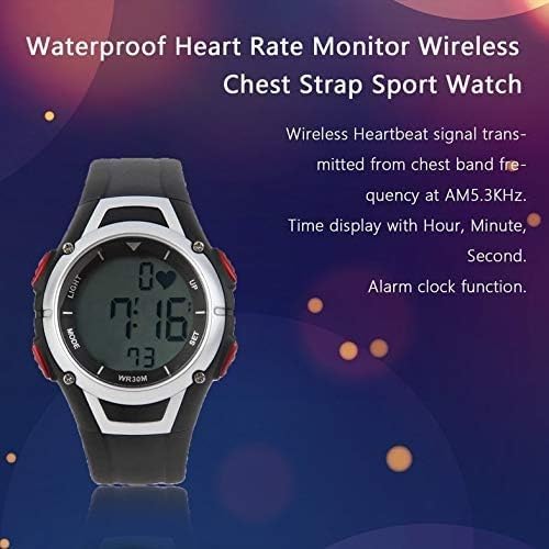 Monitor de frecuencia cardíaca, correa de pecho, reloj deportivo impermeable con retroiluminación y alarma para natación, correr, bucear y entrenar, rastreador de fitness con clasificación IP68
