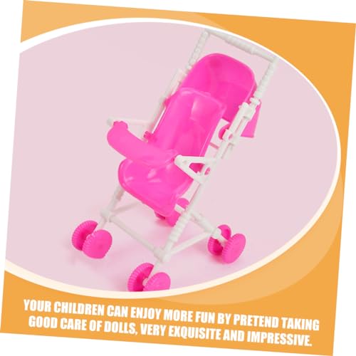 WOONEKY 3 Stück Teiliges Puppenwagen für Beweglicher Puppenbuggy aus Sicherem für Rollenspiele und Puppenhaus Dekoration für Jungen und Mädchen – Bild 5