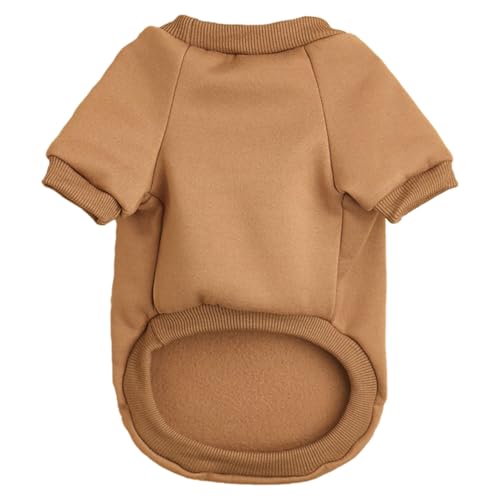 Image of Soft Puppy Sweater for Small Dogs Winter Pullover, Coffee M | Elastic Cuffs Pet Clothes, Holiday Party Matching, Fall Winter Daily Outfit, Soft Breathable Machine Washable Sweatshirt