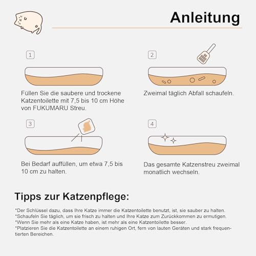FUKUMARU Tofu Katzenstreu 10.8kg, schnell klumpstreu für Katzen, Gemischtes Maispellets, Staubfrei und Leicht klumpend, Geruchskontrolle, spült in der Toilette, Geringe Rückstände