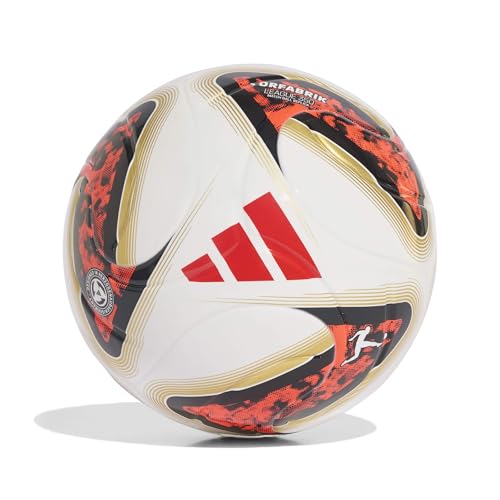 adidas Unisex Kinder Bundesliga 26/27 Torfabrik League J350 Recreation Ball, White/Black/solar red, 5
