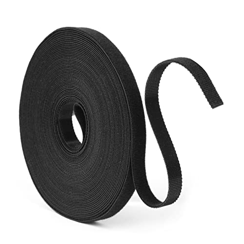 URAQT Attache de Câble 10m, Attaches de Jardin pour Plantes Bande de Fixation Réutilisable 10mm de Large pour Plantes Grimpantes, Sangle de Câble Facile à Couper pour Maison, Bureau, Jardinage (Noir) Cover