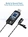 Fifine USB Lavalier Lapel Microphone, Clip-on Cardioid Condenser Computer Mic Plug and Play USB Microphone with Sound Card for PC and Mac-K053