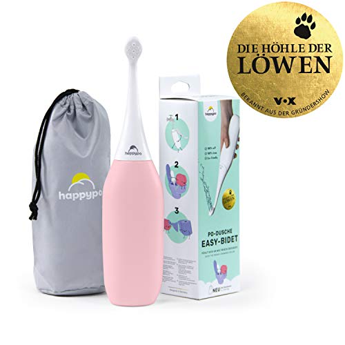 HAPPYPO Bidet fácil, bidé portátil de viaje, ducha femenina y bidé alternativo, higiene íntima de primera clase después del inodoro, con bolsa de viaje, rosa