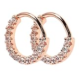 BESPORTBLE Anillos Nariz 2 Piezas Zirconia Brillante, Piercing Delicado de Metal en Color Rosa Dorado, Joyas Decorativas para Mujer y Hombre, Accesorios de Moda para Fiestas y Uso Diario
