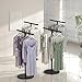 Freestanding Clothes Rack Retail, Clothing Racks for Boutiques, T-Shaped Garment Display Rack for Store, Multi-Purpose Metal Shelf for Clothes Storage, Commercial Clothing Organizer