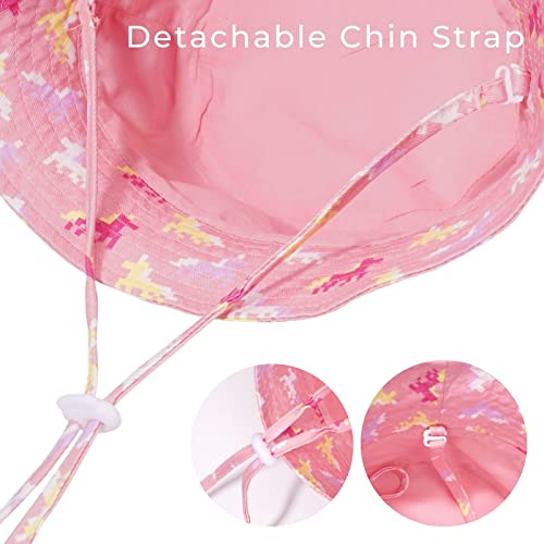 Accsa Kids Sun Hat Cute Unicorn Wide Brim Bucket Hat Sun Protection Fishing Hat Adjustable Summer Beach Play Hat For Girls 3-6 Years thumb #4