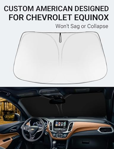 Image of Proadsy 2026 Upgrade Front Windshield Sunshade Foldable Sun Shade Protector Custom Fit /Chevy Equinox 2017-2024 Accessories