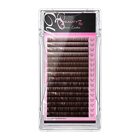 Individual Eyebrow Extensions 0.1mm Thickness Mixed Length 5mm-8mm Color Brown Cover