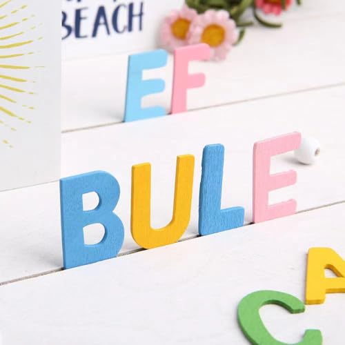 130 Stück Holzbuchstaben, Handwerk Holz Buchstaben, Großbuchstaben A-Z, Kinder Holz Alphabet Buchstaben für Kunsthandwerk DIY