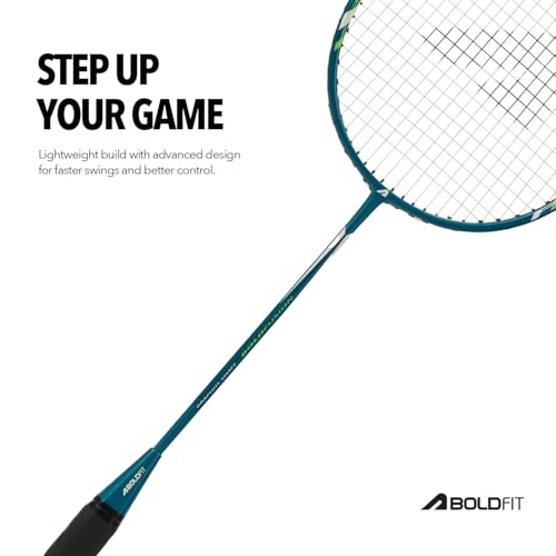 Image of Boldfit Boldfusion Badminton Rackets for Beginners, Adults Grephite Shaft Shuttle Bat with Full Cover Bag Badminton Racket for Practice & Match Lightweight Badminton Racquet- Green - Pack of 1Pcs