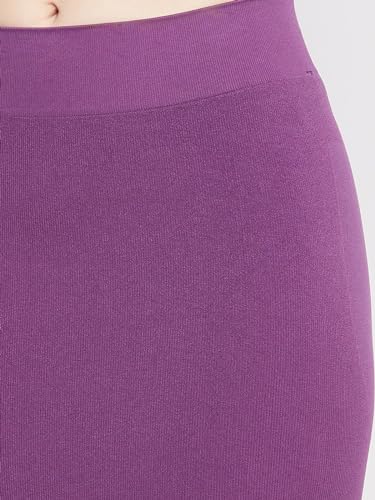 Image of Clovia Women's Petticoat Style Saree Shapewear with Side Slit (SW0023A15 Violet XL)