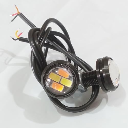 Image of LED-23MM LED Eagle Eye Day Time Running Pilot Lamp (5W) (WHITE IN YELLOW WITH OUT FLASH)