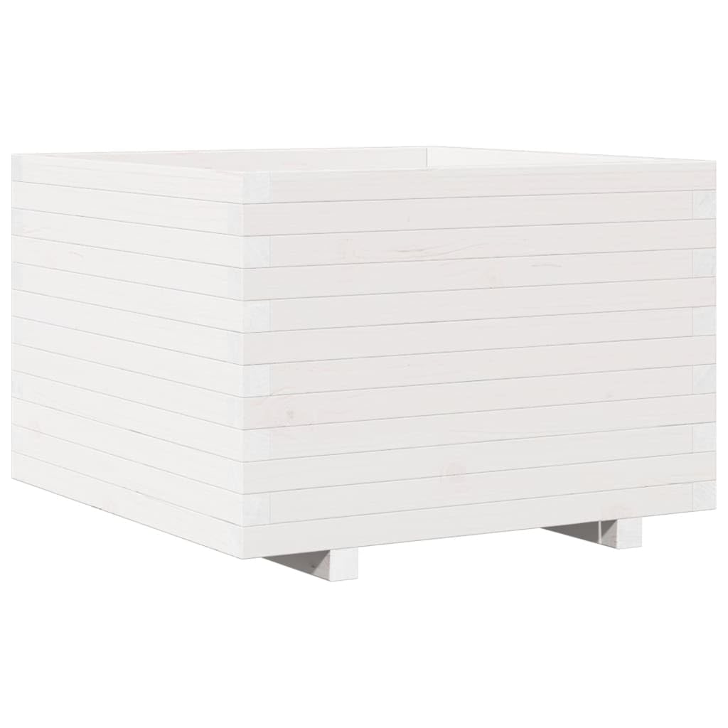 Pojemnik na rośliny z litego drewna sosnowego, 70 x 70 x 49,5 cm, z drenażem, do użytku wewnątrz i na zewnątrz, balkonik na patio, kwiaty, zioła, sukulent, orchidea, bonsai