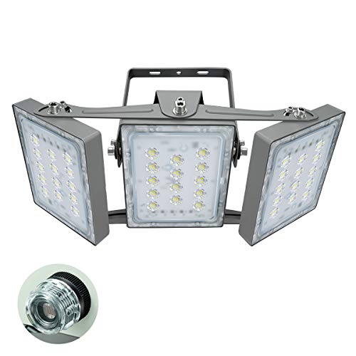 STASUN LED Flood Lights Outdoor , 90W 8100LM Dusk to Dawn Security Light with Photocell , IP65 Waterproof , 5000K , 3 Heads Adjustable Wide Lighting for Area Exterior Parking Lot Outside Light