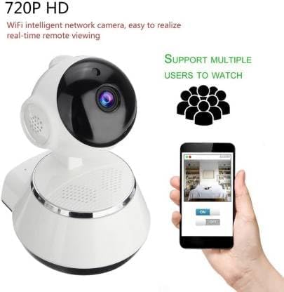 360 Degree CCTV Smart Security Camera with Microphone WI-FI Full HD1080P Wireless Night Vision Function Motion Sensor Alarm Detector 2 Way Audio &Video for Home Office Security Baby Monitor 2