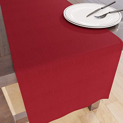 Encasa XO Table Runner 13x120 in Long, Deep Red, 32x304 cm
