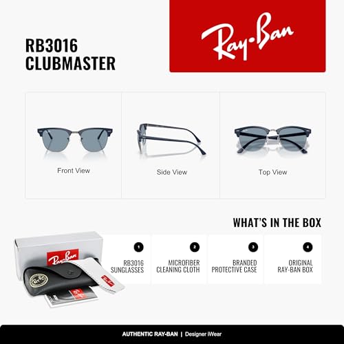 Image of Ray-Ban RB3016 Clubmaster Classic Square Sunglasses for Men for Women
