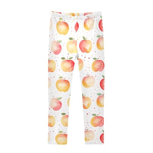 ALAZA Girls' Leggings Children's Yoga Pants Skinny Printed Dance Fruits Cute Comfortable 4T