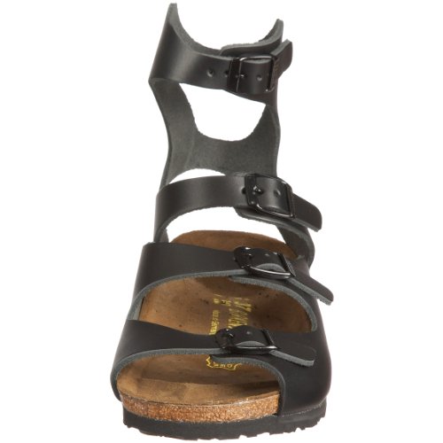 Birkenstock Womens Athen Leather Strappy Footbed Sandals Black 412