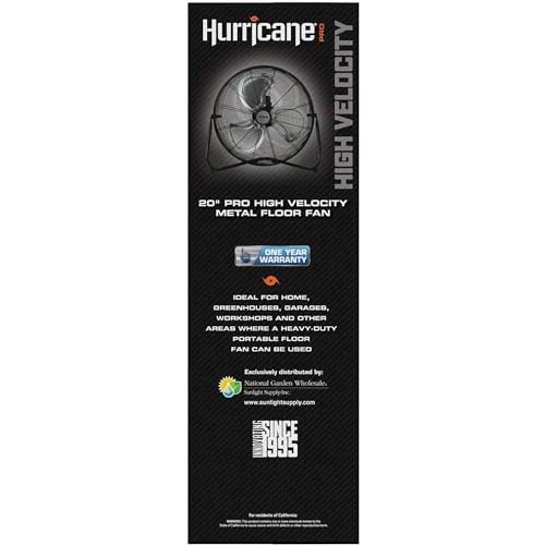 Hurricane 2 X Pro 20 Inch Aluminum High Velocity Heavy Duty Metal Floor Blade Fan thumb #8