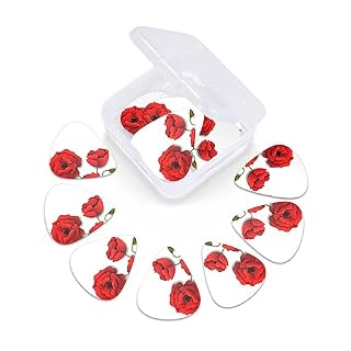 Lot de 12 médiators tendance et durables en forme de coquelicot pour guitare électrique et basse - Les Beatles, Paul McCartney, John Lennon, RIngo Starr, George Harrison Lot de 12 médiators tendance et durables en forme de coquelicot pour guitare électrique et basse – Image 6