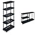 TERRY 1001251 Scaffale Modulare Con 5 Ripiani, Da Interno Esterno, Nero, 79X39X176 Cm & 1002694 Scaffale Modulare A 5 Ripiani, Da Interno Esterno, Dimensioni: 40X80X173 8 Cm