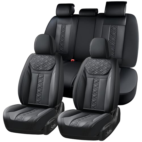 Image of FLORICH Seat Covers, Atomutive Car Seat Covers Full Sets, Waterproof Seat Cover for Cars, Luxury Leather Universal Seat Cover Accessories Fit for Most Cars SUV Truck Sedans(Black)
