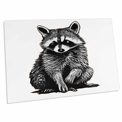 3dRose Pad Mouse dibujo mapache y gato 23x16 pulgadas miniatura 1