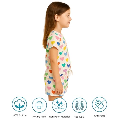 Image of Hestia | H.NSG.N.1 | Kids Girls Nightwear | Sleepwear | Cotton |Trouser Full Sleeves Tshirt | Elastic Waist |Night Dress with Pyjama Tshirts for Girls|All Over Horse Printed |Blue Color 4-6Yrs |Set 1