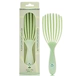 Nature Spell FlexiFlow Detangling Hair Brush, Flexible Strands for Gentle Brushing, Eliminates Knots & Reduces Breakage, Suitable for All Hair Types, Green