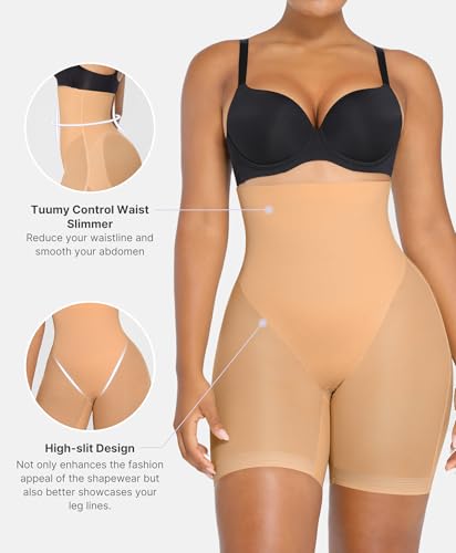 Image of SHAPELLX Shapewear for Women Tummy Control Underwear High Waist Butt Lifting Shorts Seamless Slimmer Womens Body Shaper