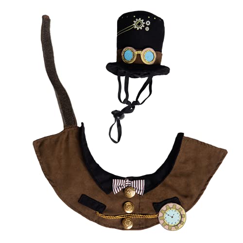 Steampunk Dog Costume Large Hat And Collar Set - Perfect For Halloween, Christmas Holiday, Parties, Photoshoots, Gifts For Dog Lovers #TOP4