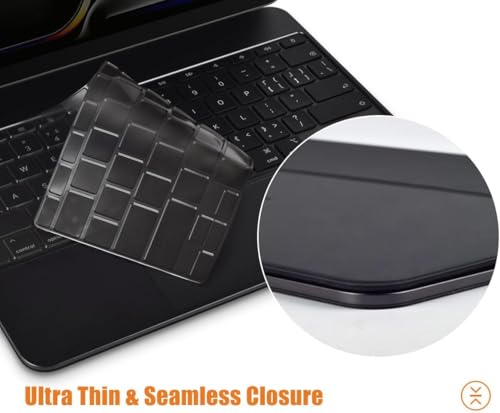 Image of OJOS Premium Ultra Thin Keyboard Cover for Apple 13 Inch iPad Air 13 M3 (2025) & iPad Pro M4 (2024) with Magic Keyboard, 13 inch iPad Pro Protector Skin Accessories, US Keyboard Layout