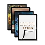 Hibah 4Pack Diamond Painting Frames, Diamond Painting Art Canvas Frames 12" x 16", 30x40cm Self Adhe